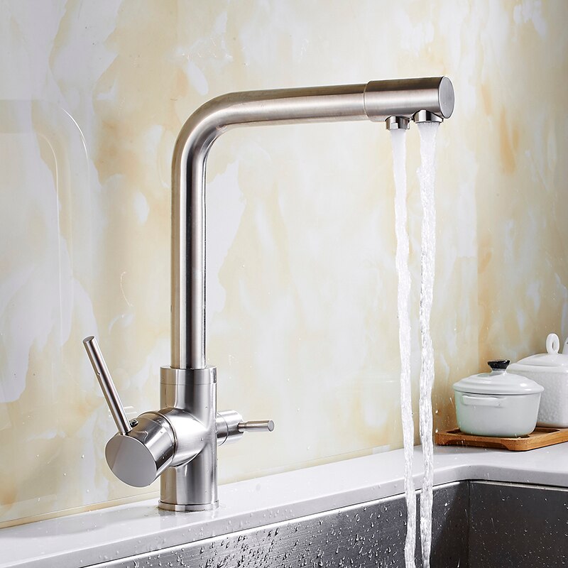 ?Ȳ  360  ֹ  ũ    Ÿ ̷Ʈ   ο / brass material 360 degree Nickel kitchen faucet sink faucetwater purifier luxury dire